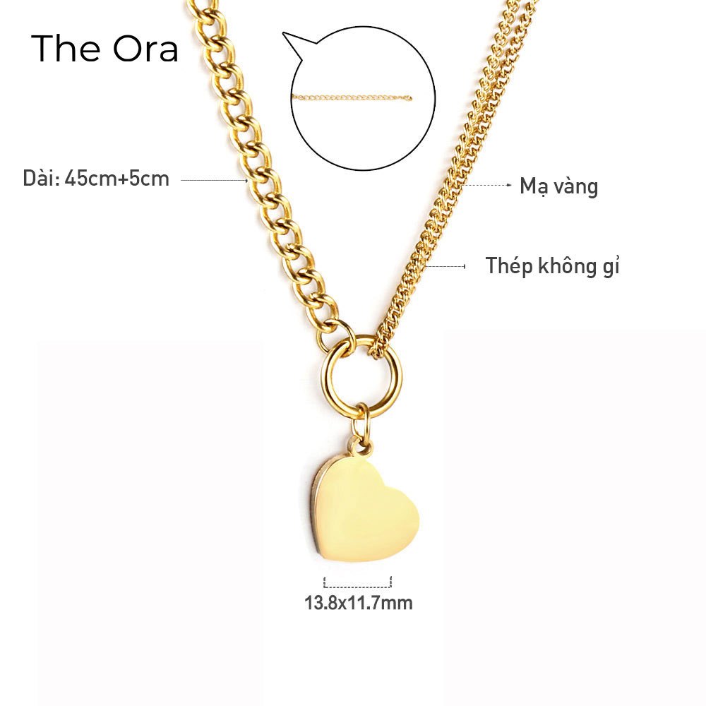 Bộ Dây chuyền hoa tai Golden Heartbeat mạ vàng 18K - ORA AS022
