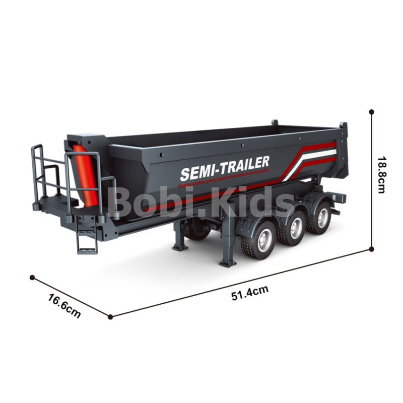 Mô Hình Xe Rơ Móc Kéo Ben Huina 1509 Tỷ Lệ 1:18 - Xe Tải Thùng Ben Đổ Vật Liệu Điều Khiển Từ Xa Cao Cấp Cho Huina 1501