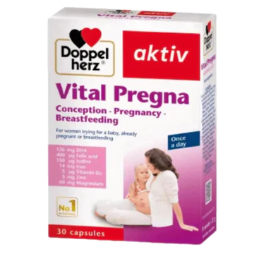 Doppelherz Vital Pregna (Hộp 30 viên) Viên uống vitamin bầu ,bổ sung vitamin và khoáng chất cho bà bầu