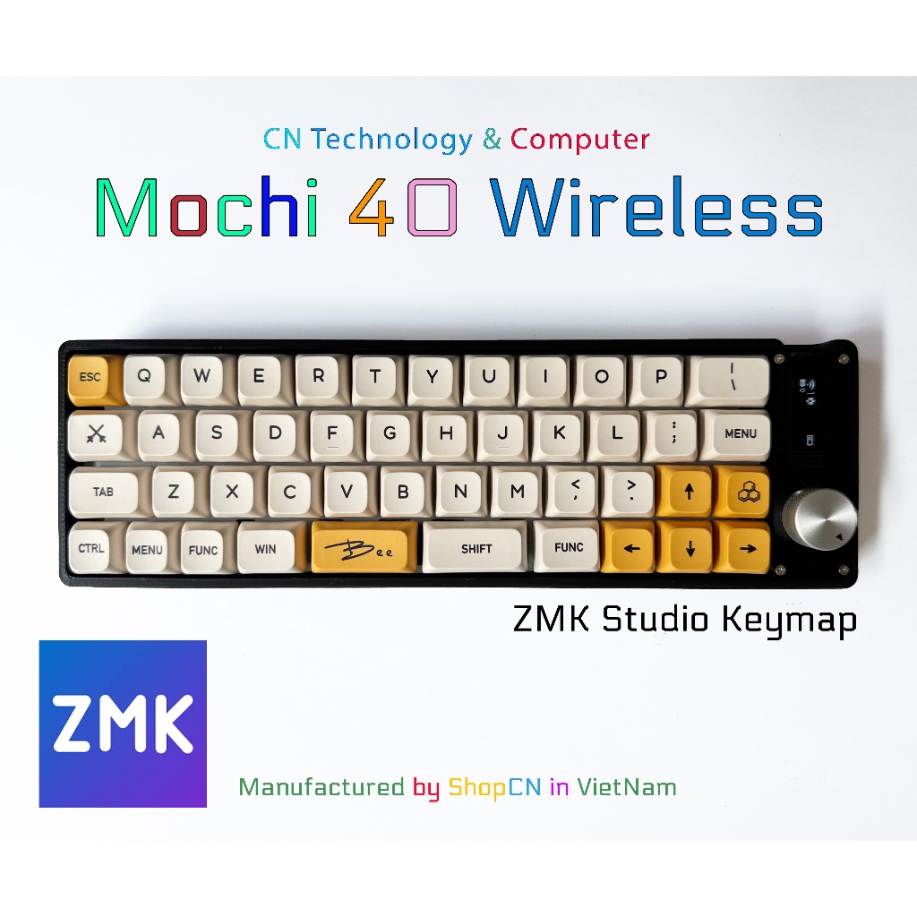 Bàn Phím Mochi 40 Wireless Bluetooth 5.0 Hỗ Trợ Chỉnh Phím Bằng ZMK ...