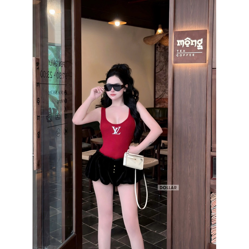 Quần nhung bom viền ren mới về 2 mầu nâu đen / free size