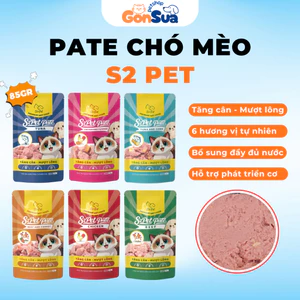 Pate S2Pet Gói 85gram Cho Chó Mèo, Pate Dạng Sốt Mềm Giúp Bổ Sung Nước Dễ Tiêu Hóa, Đa Dạng Hương Vị