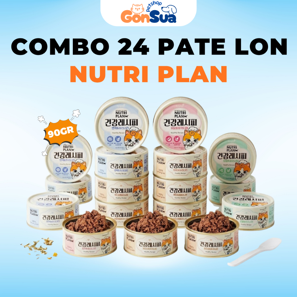 [Combo 24] Pate Nutri Plan Health Recipe 90g, Pate Mèo Chức Năng Hàn Quốc Hỗ Trợ Tiêu Hóa Tiết Niệu