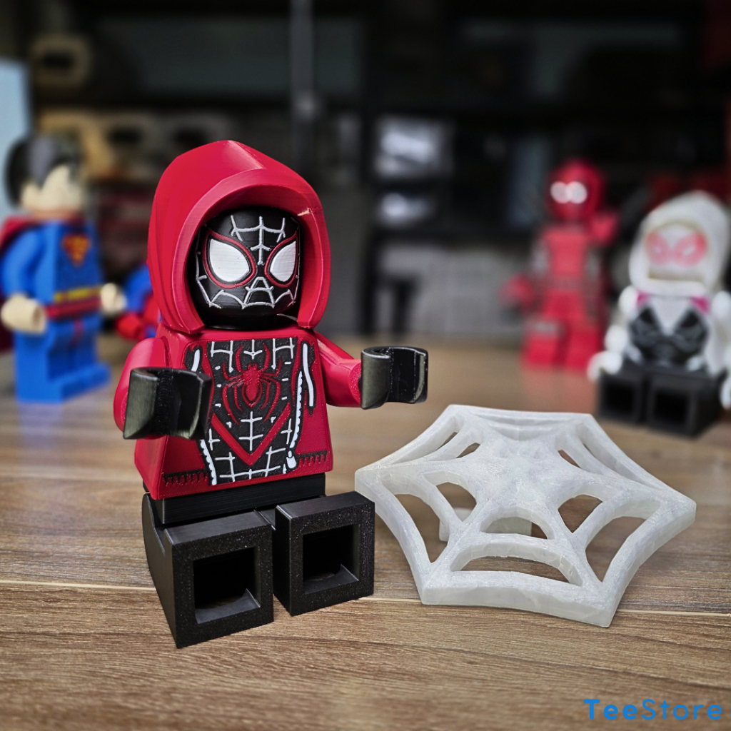 [500%] Mô Hình Brick Spidy Miles 22cm | Spider-Verse | Mega Figure 500% PLA+ Decor | MaVồ Collection