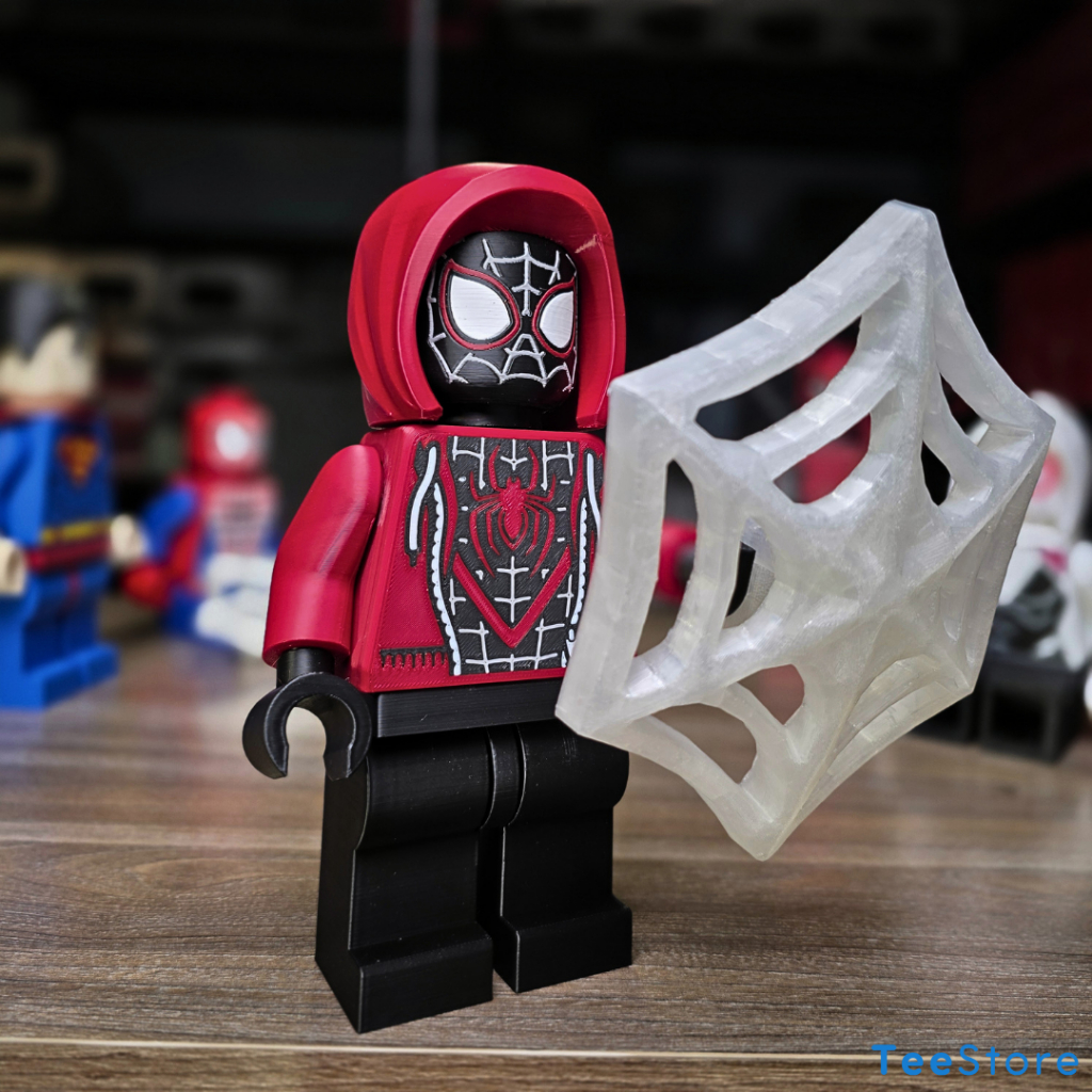 [500%] Mô Hình Brick Spidy Miles 22cm | Spider-Verse | Mega Figure 500% PLA+ Decor | MaVồ Collection