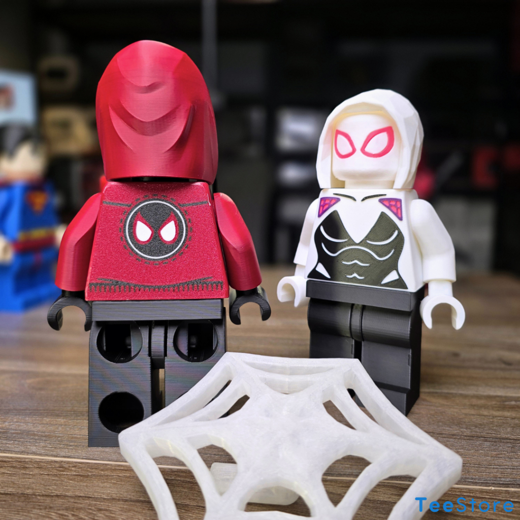 [500%] Mô Hình Brick Spidy Gwen 22cm | Spider-Verse | Mega Figure 500% PLA+ Decor | Ma Vồ Collection