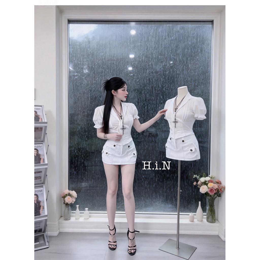 set áo sơ mi mixx cv vạt