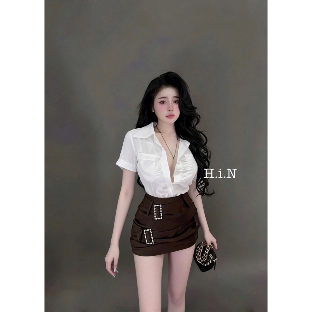 set sơ mi mix cv vạt lệch New