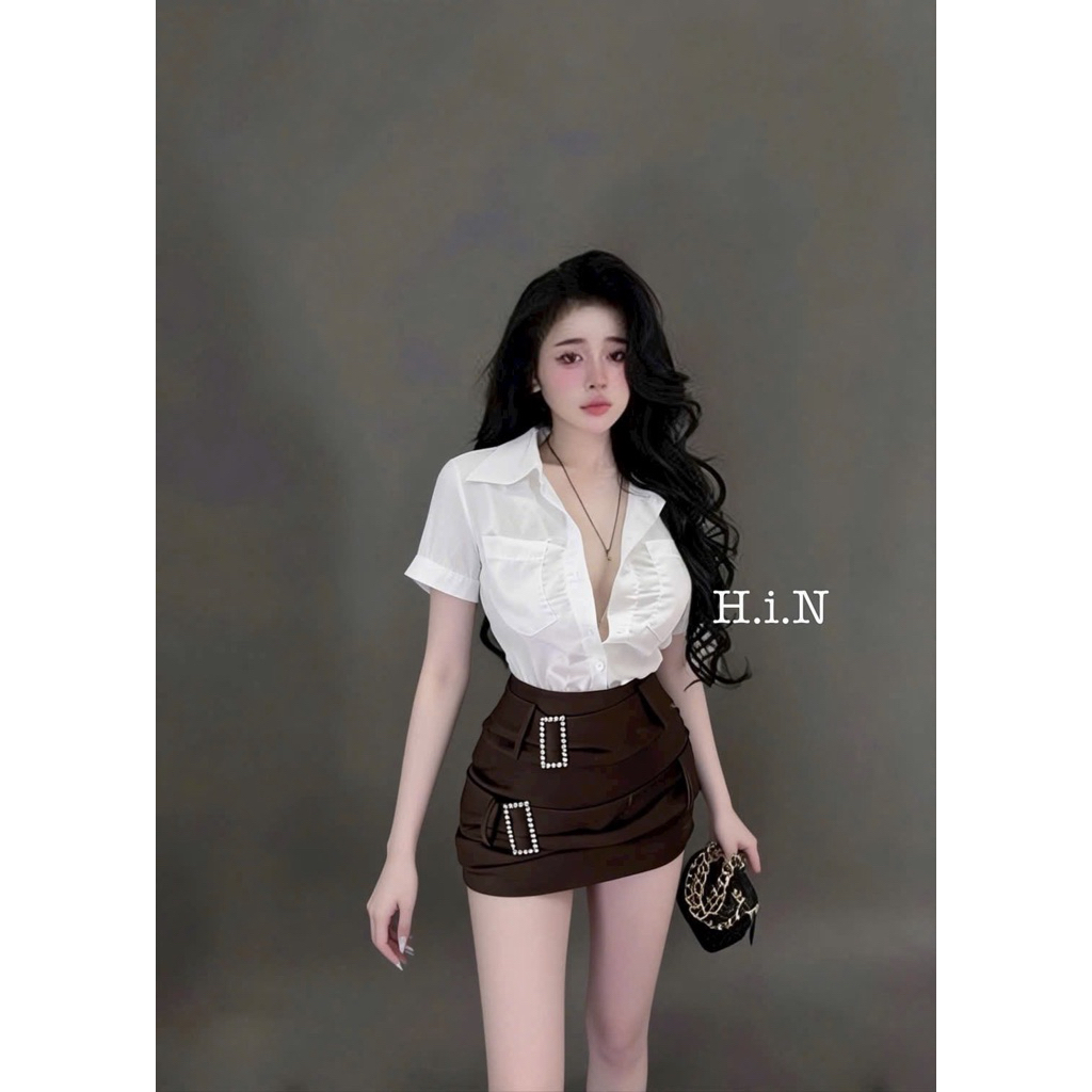 set sơ mi mix cv vạt lệch New