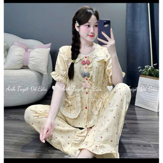 Bộ Bầu - bộ sau sinh - BỘ QDAC ĐŨI HÀN HÌNH CỔ SEN 3 NƠ NỔI - 5 Màu & Áo Có Khóa Kéo Cho Bé TuTI