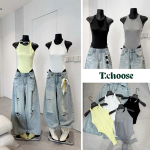 Áo thun ba lỗ liền thân, áo ba lỗ bodysuit 26188 TCHOOSE