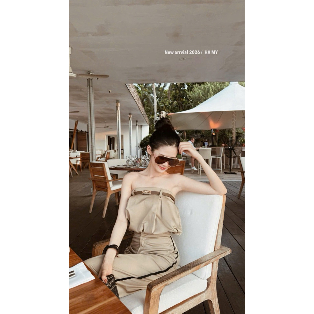 Set kaki kèm đai  S/M