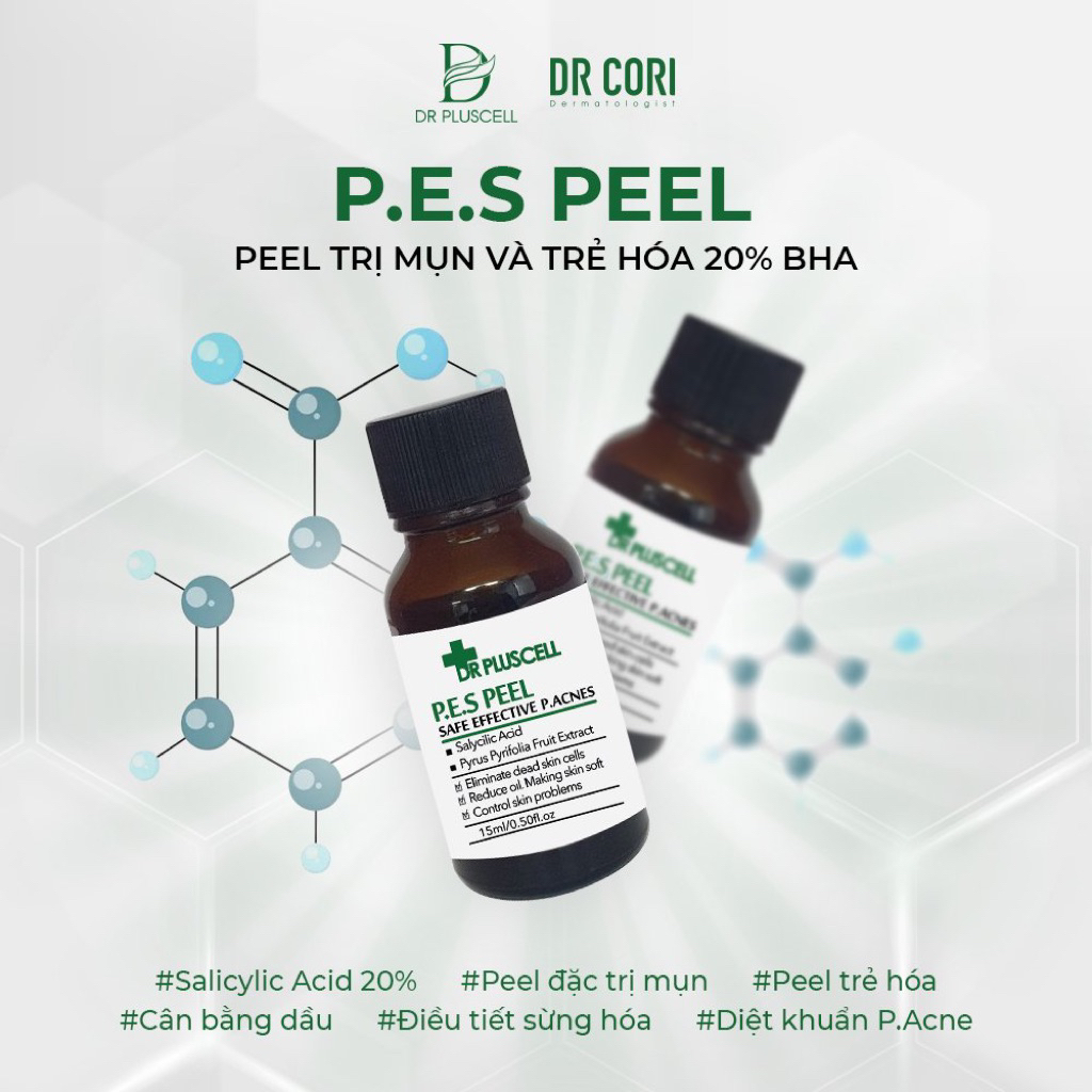 p.e.s peel mụn dr pluscell và trẻ hóa 20% вна an toàn và hiệu quả p.acnes