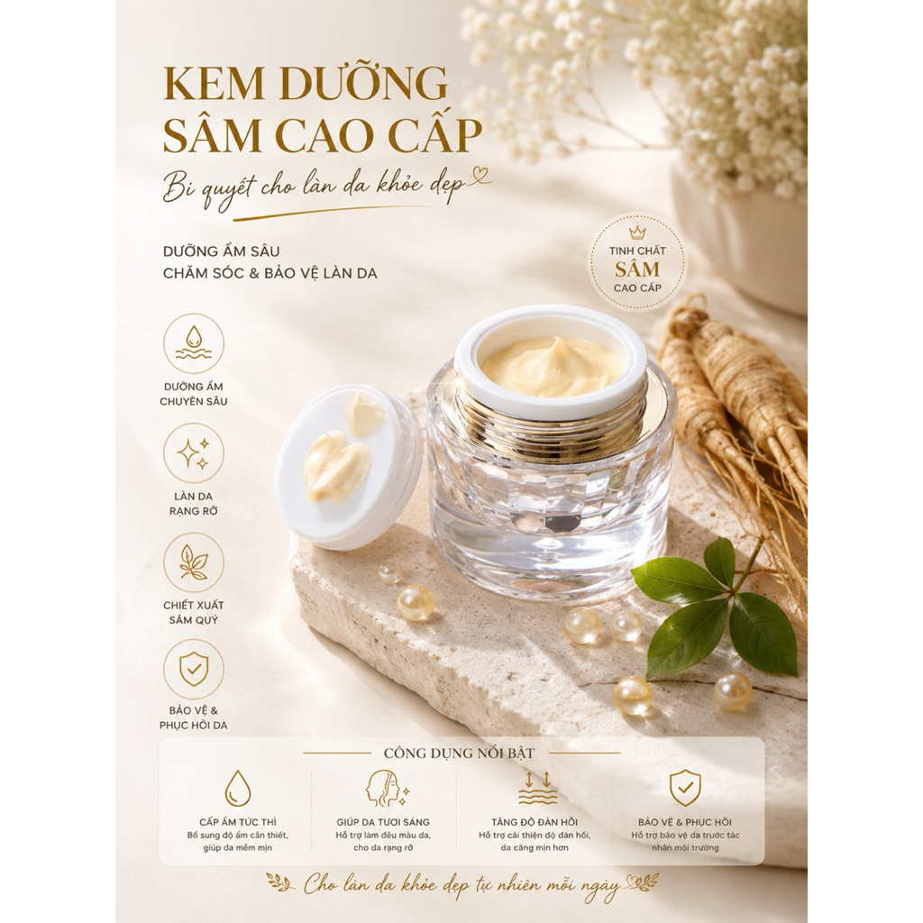 Kem Dưỡng VIP Sâm ( mẫu không hộp) trắng da mờ nám