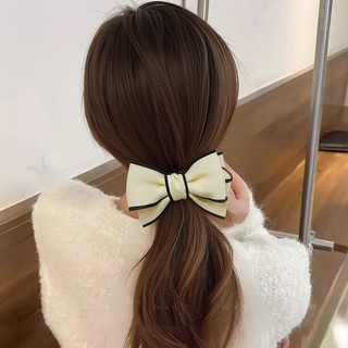 Kẹp tóc nữ, cặp tóc nơ thô viền nhiều mẫu thời trang nữ tính màu đen - trắng Chồi accessories Y154