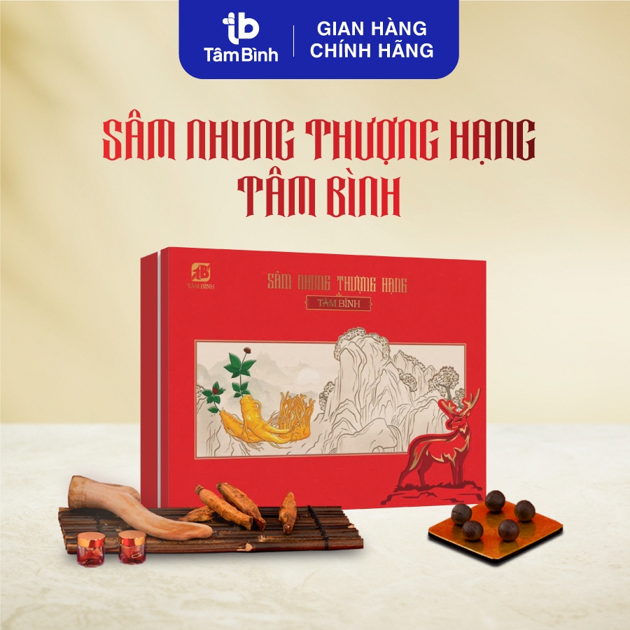 Sâm Nhung Thượng Hạng Tâm Bình - Hàm lượng sâm (25%) giúp hỗ trợ bồi bổ cơ thể, giảm mệt mỏi, căng thẳng, suy nhược