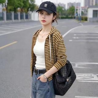 Áo khoác THUN nữ MOLADY có nón khóa kéo mượt mà phối sọc cá tính K636