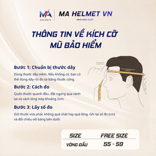 Mũ Bảo Hiểm Nửa Đầu Mũ Gù MA HELMETS – Mũ 1/2 Có Lưỡi Trai Che Nắng Thời Trang Nhẹ Thoáng