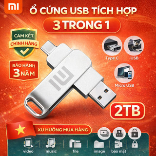 1TB 2TB  3 Trong 1 Ổ Đĩa Flash USB Kim Loại Tốc Độ Cao Type-C U Stick SmartPhone Máy Tính Bảng 512GB