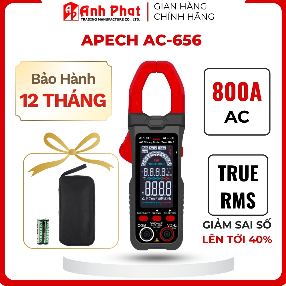 Đồng Hồ Kẹp Vạn Năng APECH AC-656 Tích Hợp True RMS Thiết Kế Gọn Nhẹ Đa Chức Năng Đo