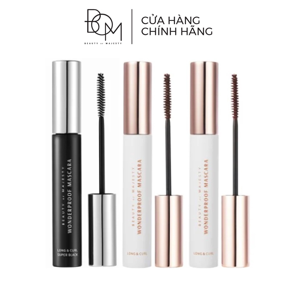 Mascara Làm Dày & Cong Mi Tự Nhiên Không Lem Không Trôi Long & Curl WonderProof B.O.M  8g