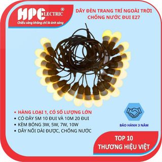 TẶNG 1 BÓNG-BH 2 NĂM-DÂY ĐÈN TRANG TRÍ NGOÀI TRỜI CHỐNG NƯỚC ĐUI E27,5M 10ĐUI-10M 20ĐUI ,DÂY NỐI DÀI, BÓNG 3W5W7W10W)