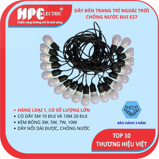 TẶNG 1 BÓNG-BH 2 NĂM-DÂY ĐÈN TRANG TRÍ NGOÀI TRỜI CHỐNG NƯỚC ĐUI E27,5M 10ĐUI-10M 20ĐUI ,DÂY NỐI DÀI, BÓNG 3W5W7W10W)