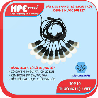 TẶNG 1 BÓNG-BH 2 NĂM-DÂY ĐÈN TRANG TRÍ NGOÀI TRỜI CHỐNG NƯỚC ĐUI E27,5M 10ĐUI-10M 20ĐUI ,DÂY NỐI DÀI, BÓNG 3W5W7W10W)