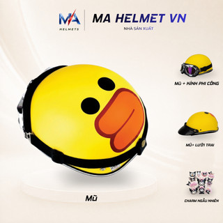 Mũ Bảo Hiểm Nửa Đầu 1/2 Có Kính Phi Công MA HELMETS – Mũ Biker Retro Cá Tính Đi Phượt Nhiều Tem