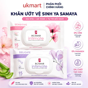 Gói Khăn Giấy Ướt Vệ Sinh Phụ Nữ Ya Samaya Dịu Nhẹ Và Hạn Chế Nấm Khuẩn (15 tờ/ gói)