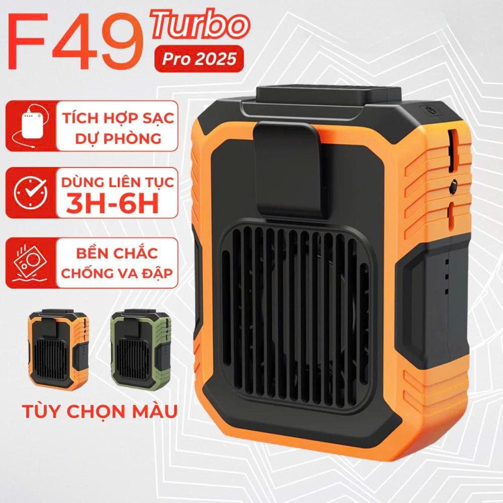Quạt Đeo Thắt Lưng Tích Điện 7HAH,Quạt Đeo Hông F49 Sạc Tiện Lợi Có Bảo Hành