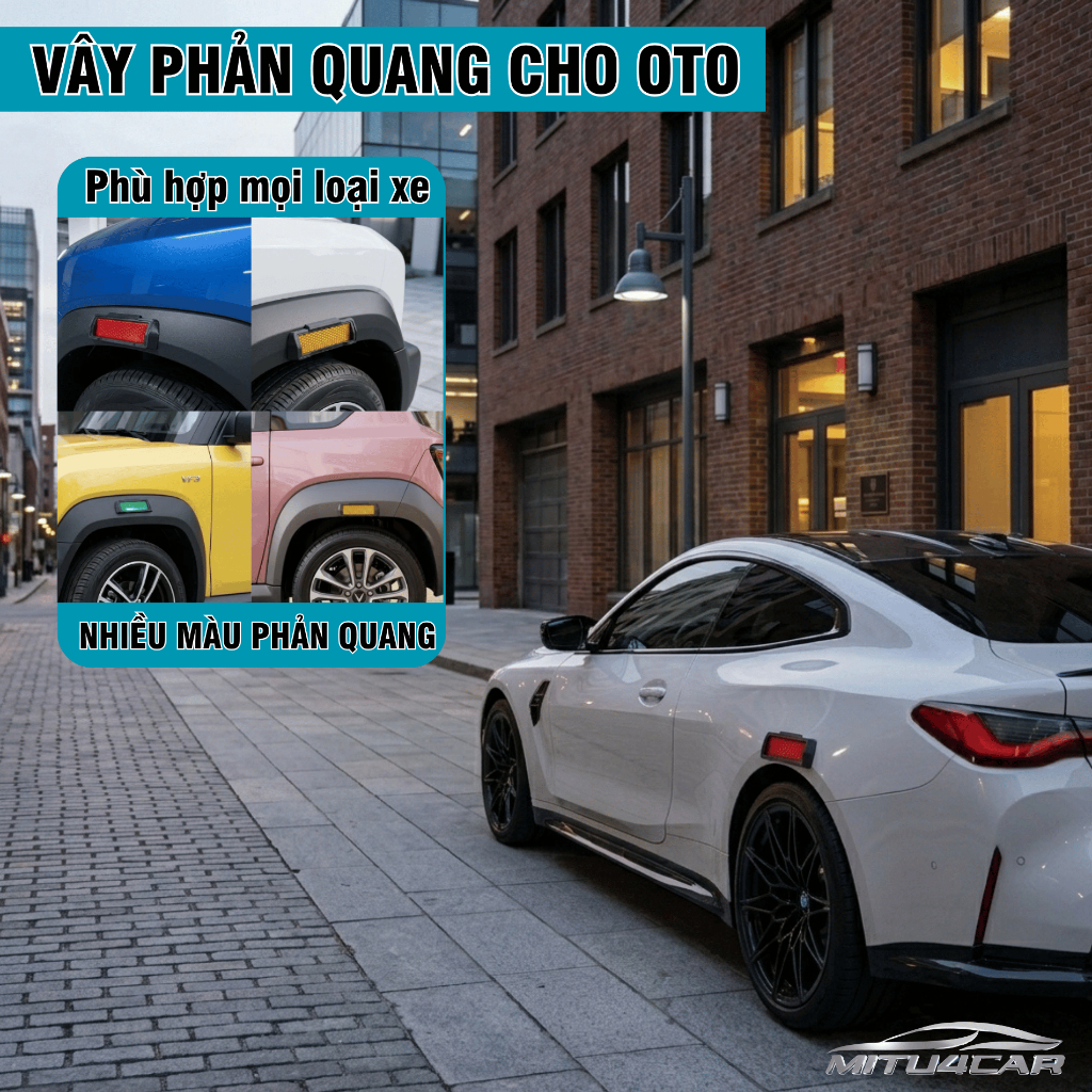 [Combo 4] Vây Phản Quang phù hợp mọi loại oto gắn hông xe hầm hố, cá tính giúp xe dễ nhận diện buổi tối cho VF-MITU 4Car