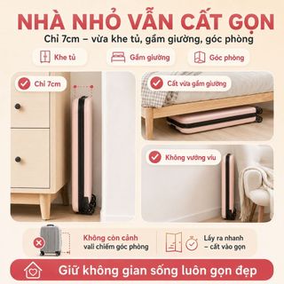 Vali Xếp Gọn 20/24 Inch Thu Gọn 7CM, Vali Du Lịch Tiết Kiệm Diện Tích, Bánh Xe Êm, Màu Pastel