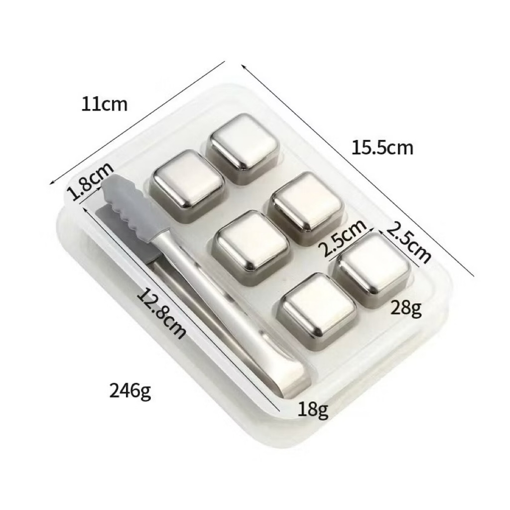 Hộp 6 viên đá inox316L OYATTON