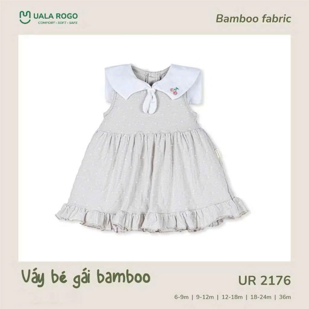 (6,5-19kg, 6-48M) Váy Xô Bamboo Điệu Đà Bé Gái Uala UR2169 UR3659 UR2176
