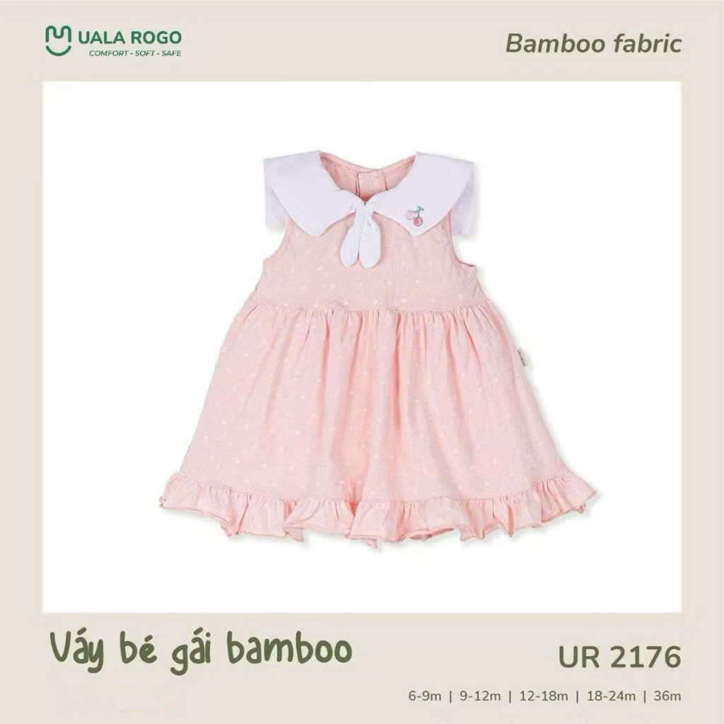 (6,5-19kg, 6-48M) Váy Xô Bamboo Điệu Đà Bé Gái Uala UR2169 UR3659 UR2176