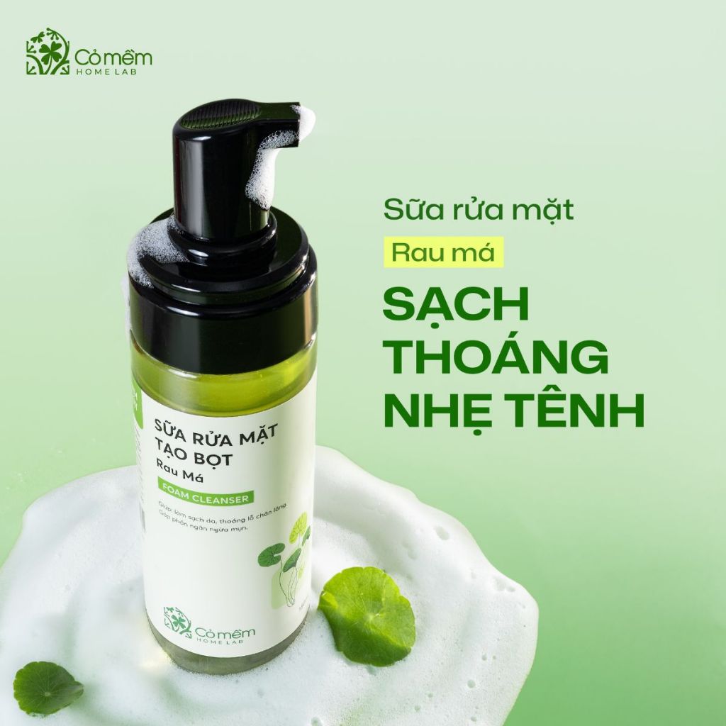 Sữa Rửa Mặt Tạo Bọt Mềm Mịn Làm Sạch Sâu Rau Má Cho Da Mụn Da Dầu Nhạy Cảm Cỏ Mềm 150ml