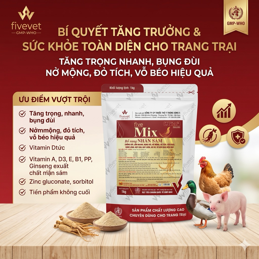 mix nhân sâm. dùng cho gà đá gói 1kg. bung lông, bật cựa, nở ức