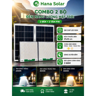 [combo 2 bộ] bản nâng cấp đèn năng lượng mặt trời mắt ngọc model 1000 - 280 chip led 5054 - chống chói, chống loá