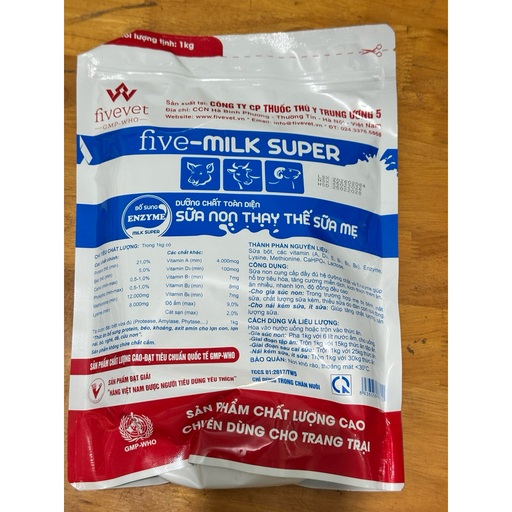 five milk super sửa non cho thú cưng gói 500g