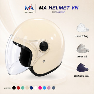 Kính Chắn Gió Mũ Bảo Hiểm 1/2 3/4 MA HELMETS – Kính Dài Thay Thế Kèm Ốc Gắn Chống Bụi