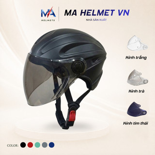 Kính Chắn Gió Mũ Bảo Hiểm 1/2 3/4 MA HELMETS – Kính Dài Thay Thế Kèm Ốc Gắn Chống Bụi