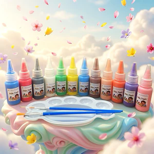 Bộ 6/12/20 Màu Nước Pha Sẵn Lọ 20ml Kèm 2 Cọ Vẽ, Khay Pha Màu HUNGACOLOR