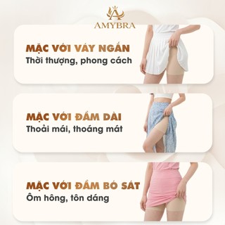 Quần Mặc Trong Váy Su Cạp Cao, Quần Đùi Mặc Váy Che Bụng Không Lộ Viền AMYBRA V8941