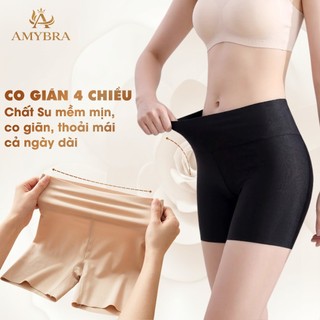 Quần Mặc Váy Đúc Su Mềm Mịn Không Lộ Viền - Quần Bảo Hộ Dạng Đùi Cạp Cao Che Mỡ Bụng AMYBRA V8941