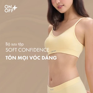 Áo bra seamless dệt liền thân phom tam giác cổ V nhẹ thoải mái, hạn chế hằn đường viền ONOFF - 16UC26A572