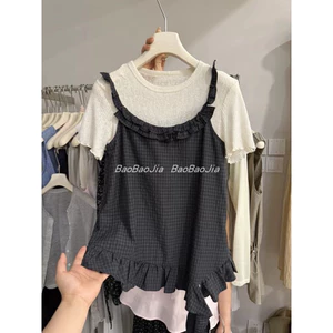 mẫu áo babytee chấm bi kẻ ô trendy năm nay