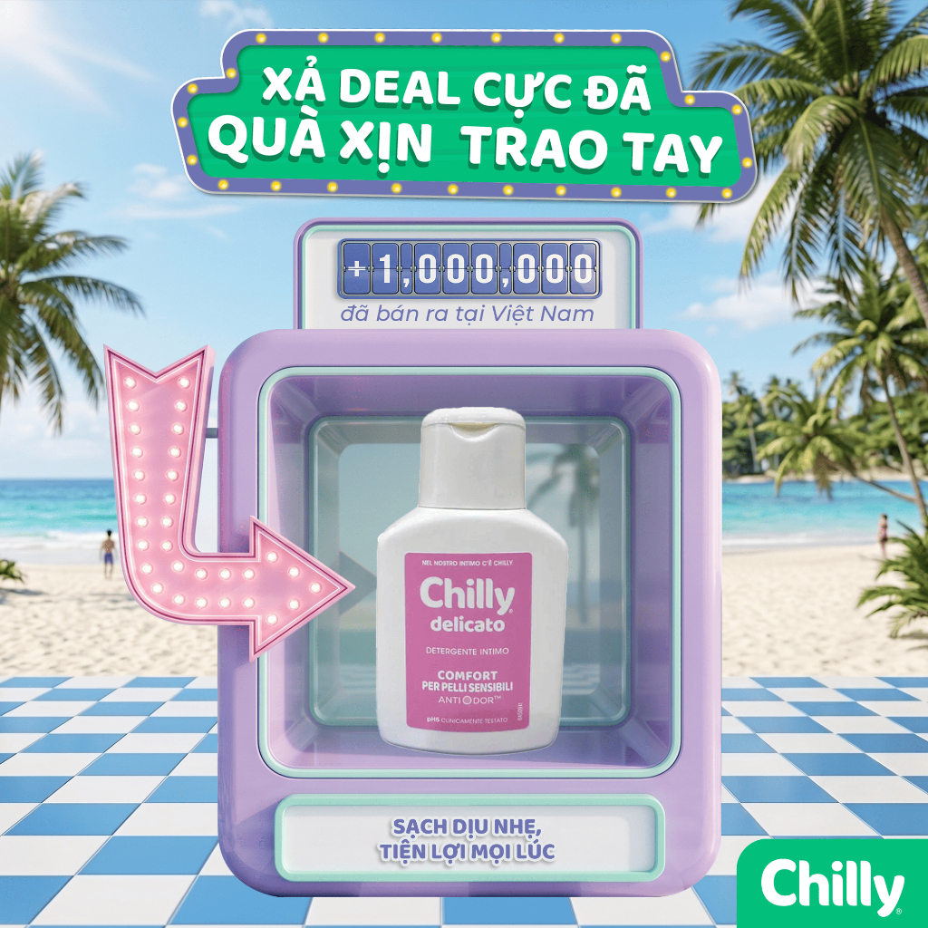 (Quà tặng) Dung dịch vệ sinh Chilly Delicato 50ml