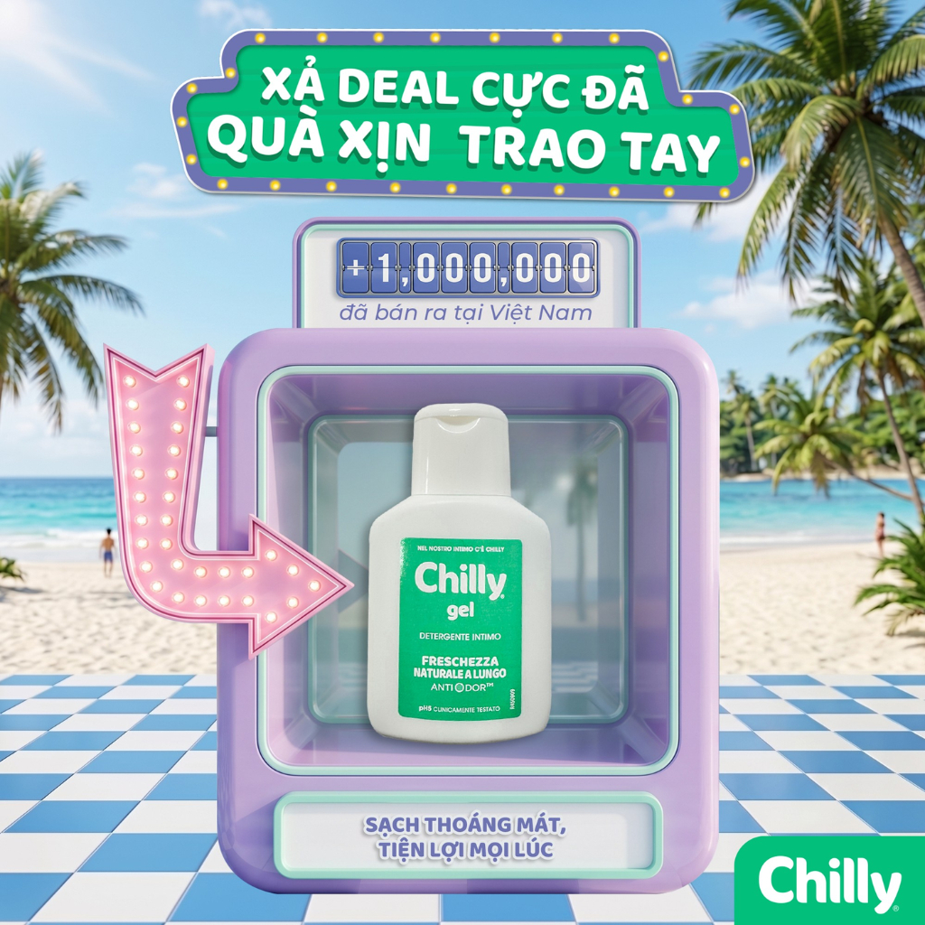 (THOÁNG MÁT TIỆN LỢI) Dung dịch vệ sinh Chilly Gel 50ml sạch thoáng mát, tiện mang theo mỗi ngày