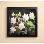 Tranh sơn mài Thanh Bình Lê hoa sen nền dát vàng/bạc size 30x30 cm thích hợp trang trí, làm quà tặng ý nghĩa — ảnh 2